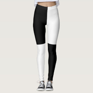 Leggings Moitié et moitié noir et blanc