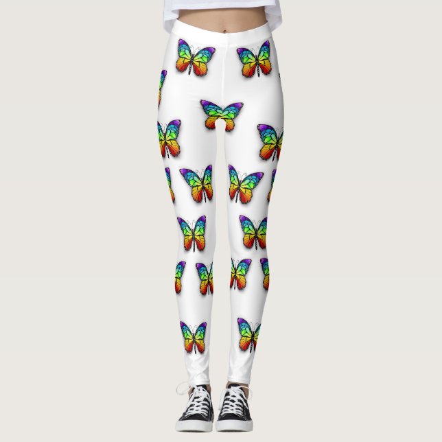 Leggings Monarque papillon arc-en-ciel (Devant)