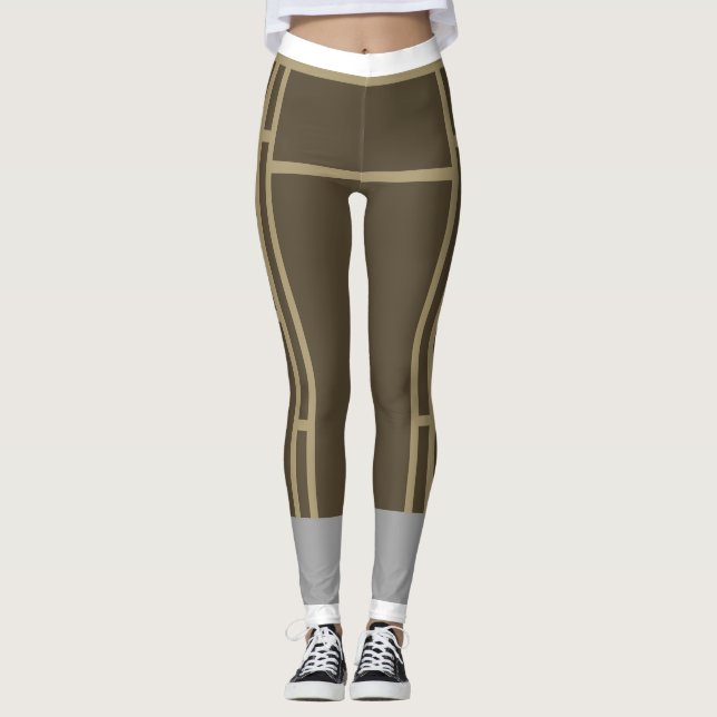 Leggings Mondrian Brown Beige 2 (Vorderseite)