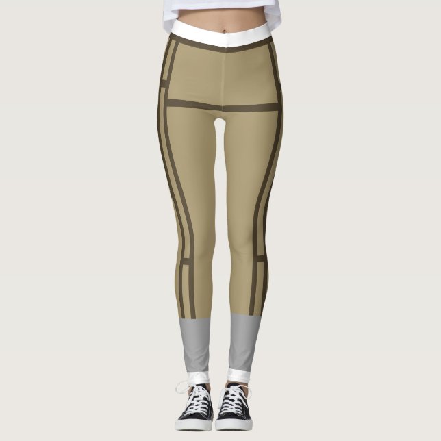 Leggings Mondrian Inspiré Beige Brown 1 (Devant)