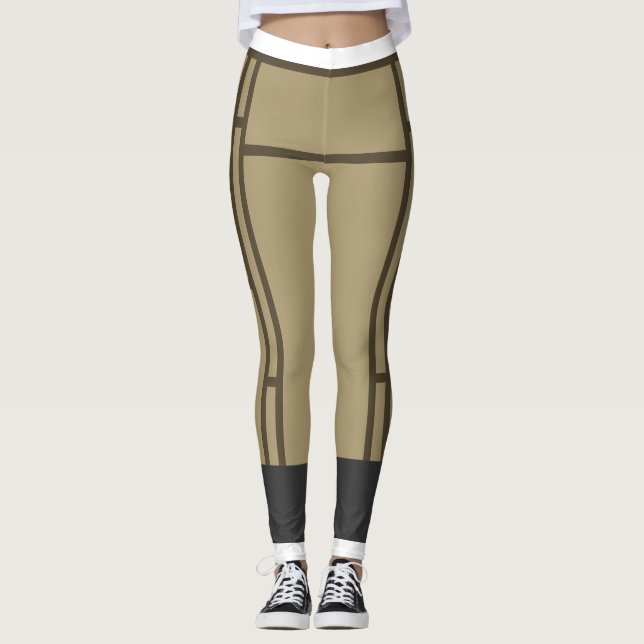 Leggings Mondrian Inspiré Beige Brown 2 (Devant)