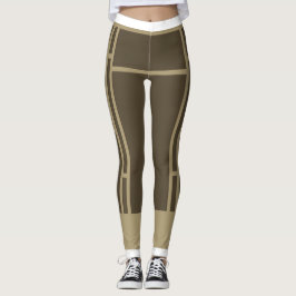 Leggings Mondrian Inspiré Brown Beige 3