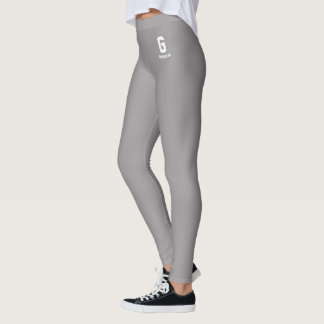 Leggings Monogramme blanc mignon gris heather classique per