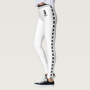 Leggings Monogramme de nom personnalisé motif classique bla