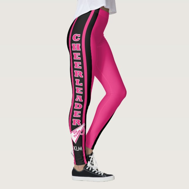 Leggings Monogramme Pom-pom girl rose (Droite)
