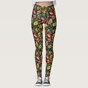 Leggings Monstre de Graffiti Eek Noir Halloween (1)