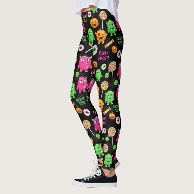 Leggings Monstres "Déplaisants mignons" et Halloween amusan (Gauche)