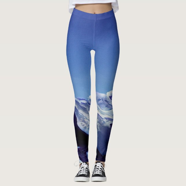 Leggings Montagnes neigeuses, panorama hivernal (Devant)