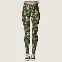 Moody Green Woodland Forest Animaux Motif