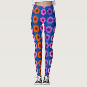Leggings Moody Modern Winter Botanical Christmas Blue