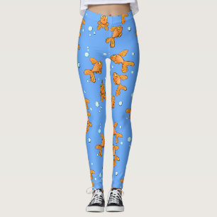 Leggings Morceau de poisson rouge orange mignon sur dessin 