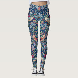 Leggings Morris Strawberry Thief Classique Bleu Indigo Fin