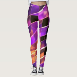 Leggings mosaïque dans les dernières couleurs du coucher du