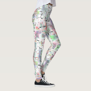 Leggings Mosaïque de papier aux couleurs opaques et petite 