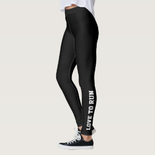 Leggings Mot, amour pour courir le noir