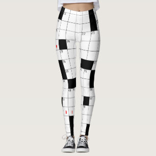 LEGGINGS MOT CROISÉ PUZZLE VIDE BOÎTES BLANCHES NOIRES VIDE