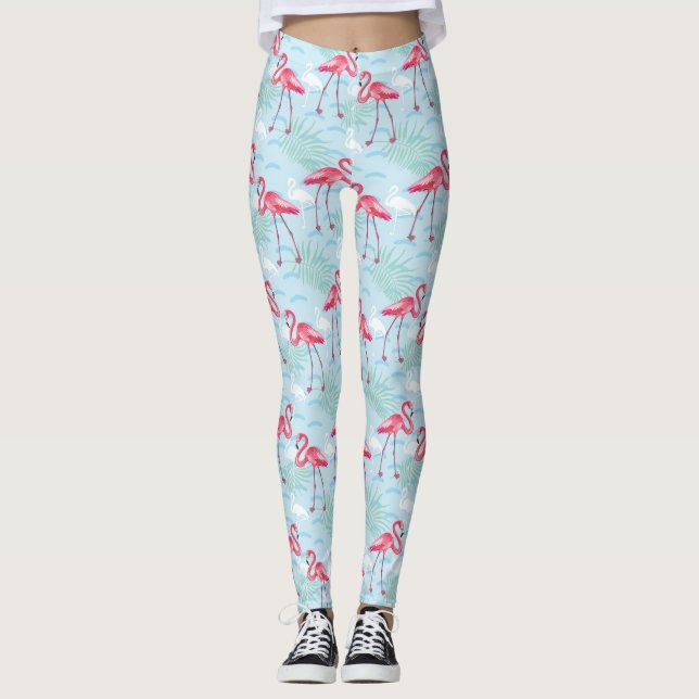 Leggings Motif 2 de Flamant rose (Devant)