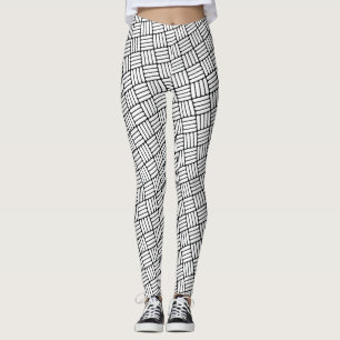 Leggings Motif à angles noir et blanc de trappe