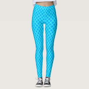 Leggings Motif à carreaux bleu néon