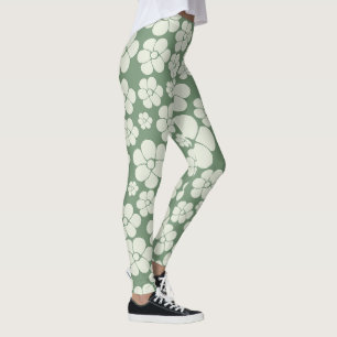 Leggings Motif à fleurs - Vert