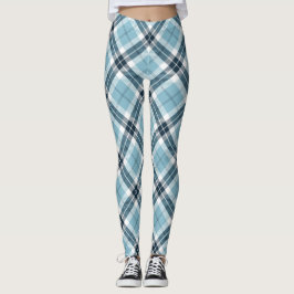 Leggings Motif à motifs de losanges écossais bleu-clair de