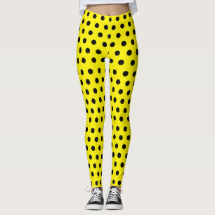 Leggings motif à points Polka jaune mignonne Ladybug