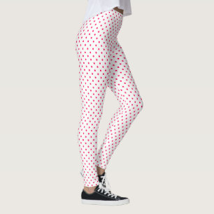 Leggings Motif à points rose blanc
