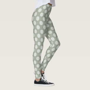 Leggings Motif à pois contour blanc transparent noir