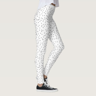 Leggings Motif à pois Noël Fête Blanc Noir