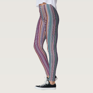 Leggings Motif à rayures verticales inspiré de l'Art Déco