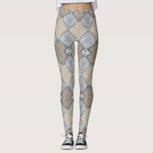Leggings Motif à tonalité terre coupée