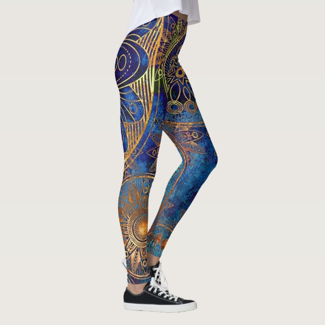 Leggings Motif à vapeur Celestial Mandala Gold (Droite)