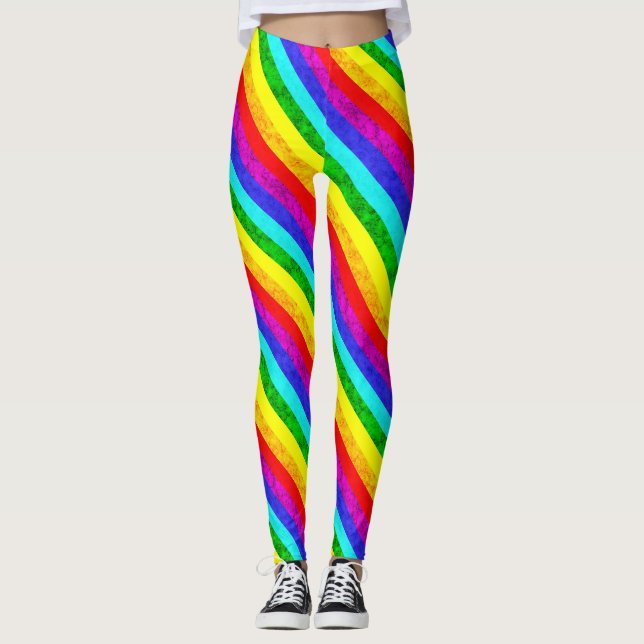 Leggings Motif abstrait arc-en-ciel (Devant)
