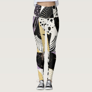 Leggings motif Abstrait aux formes diverses.