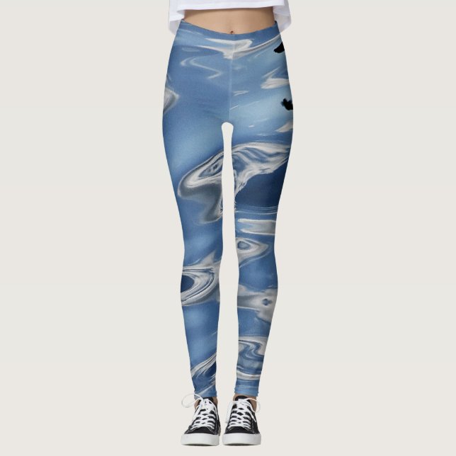 Leggings Motif abstrait bleu (Devant)