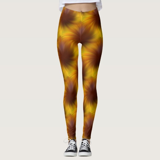 Leggings Motif Abstrait Brown (Devant)