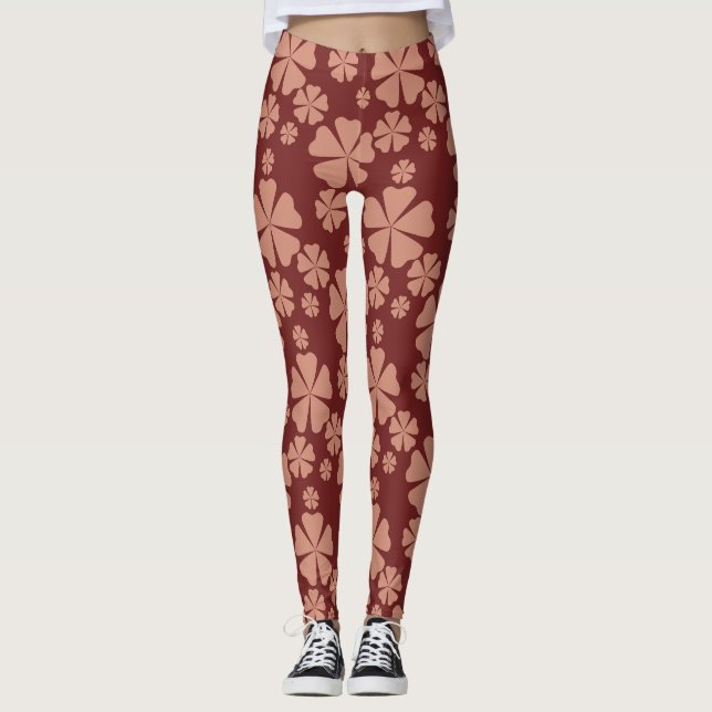 Leggings Motif Abstrait Brown à la boue (Devant)