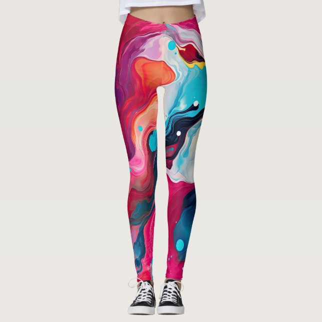 Leggings Motif abstrait coloré (Devant)