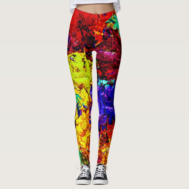 Leggings Motif Abstrait coloré (Devant)