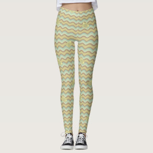 Leggings motif abstrait coloré, vagues
