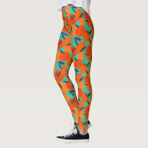 Leggings Motif Abstrait de fruits orange