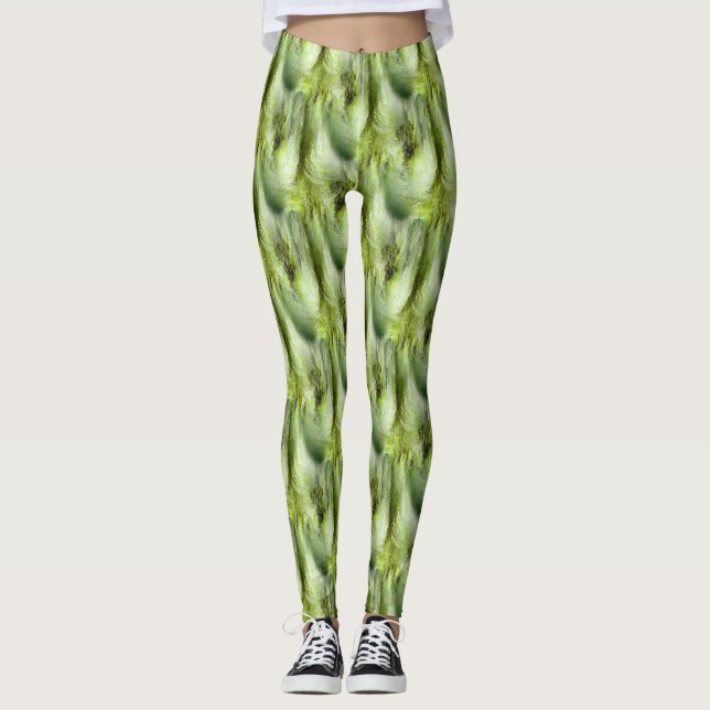 Leggings Motif Abstrait de la nature du lièvre de queue (Devant)