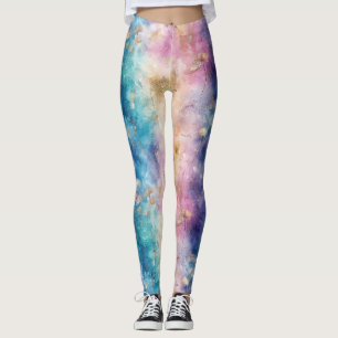 Leggings Motif Abstrait de Pissenlit Vintage (2)
