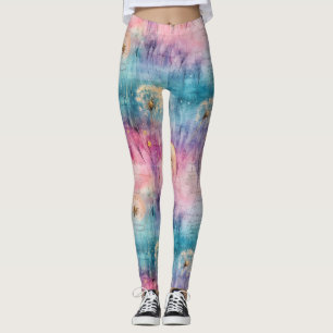Leggings Motif Abstrait de Pissenlit Vintage (6)