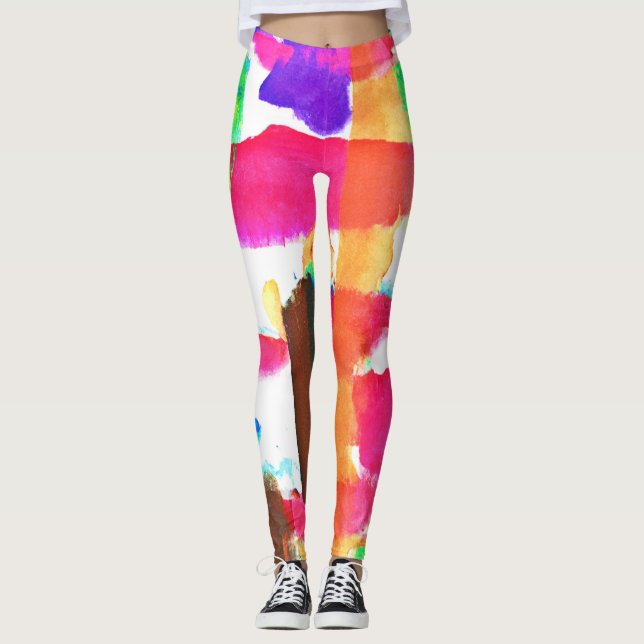 Leggings Motif Abstrait dynamique dans l'art (Devant)