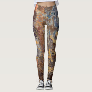 Leggings Motif Abstrait en métal émaillé graphique