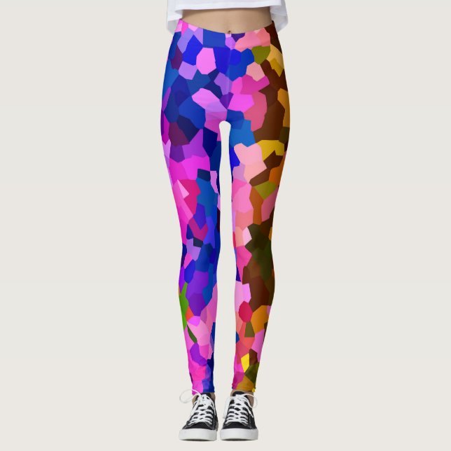 Leggings Motif Abstrait en mosaïque cristallisée (Devant)