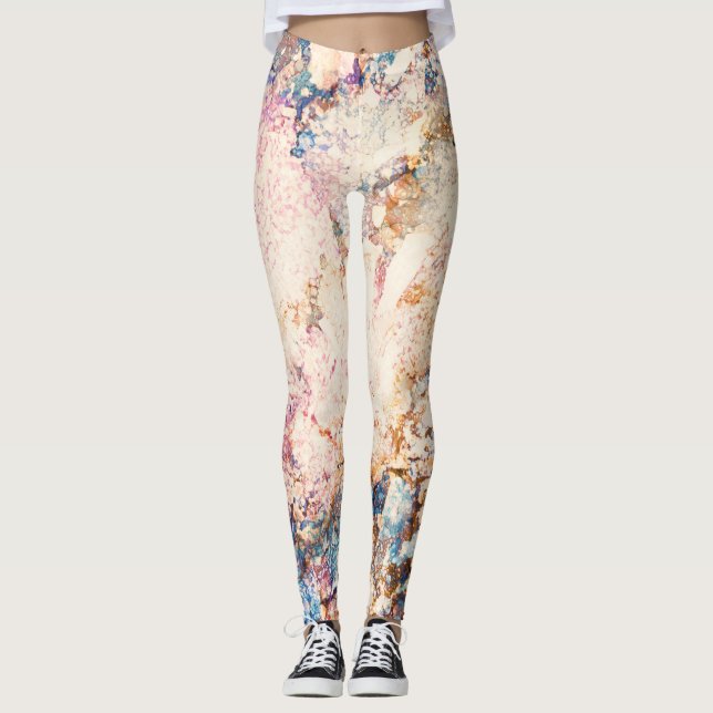 Leggings Motif Abstrait Fluid de marbre (Devant)