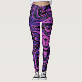 Leggings Motif Abstrait Fluid violet électrique