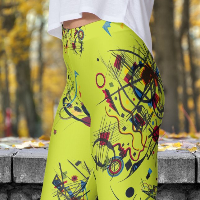 Leggings Motif Abstrait jaune frais (Abstract on Pear)